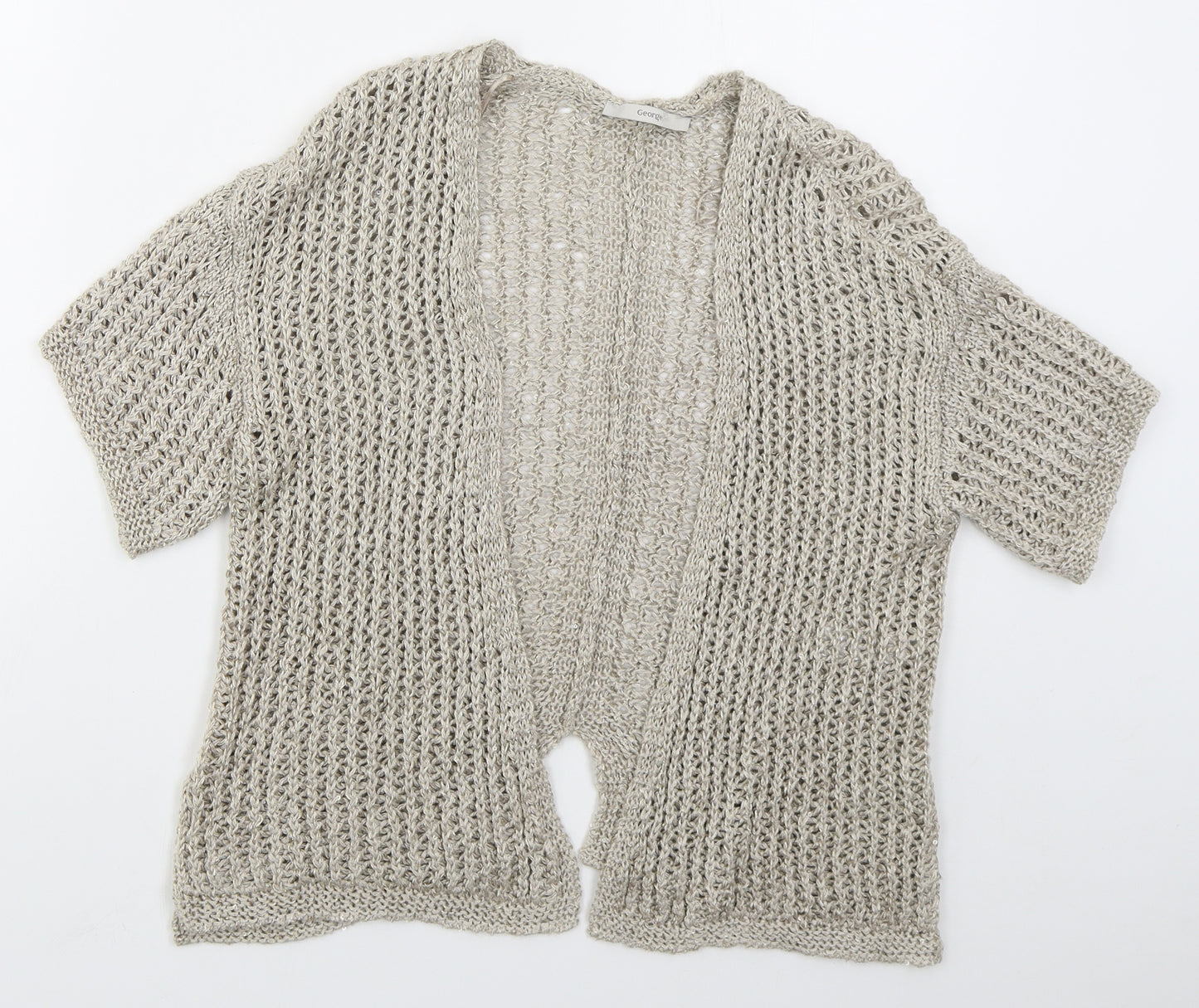 George Womens Beige V-Neck  Viscose Cardigan Jumper Size 10