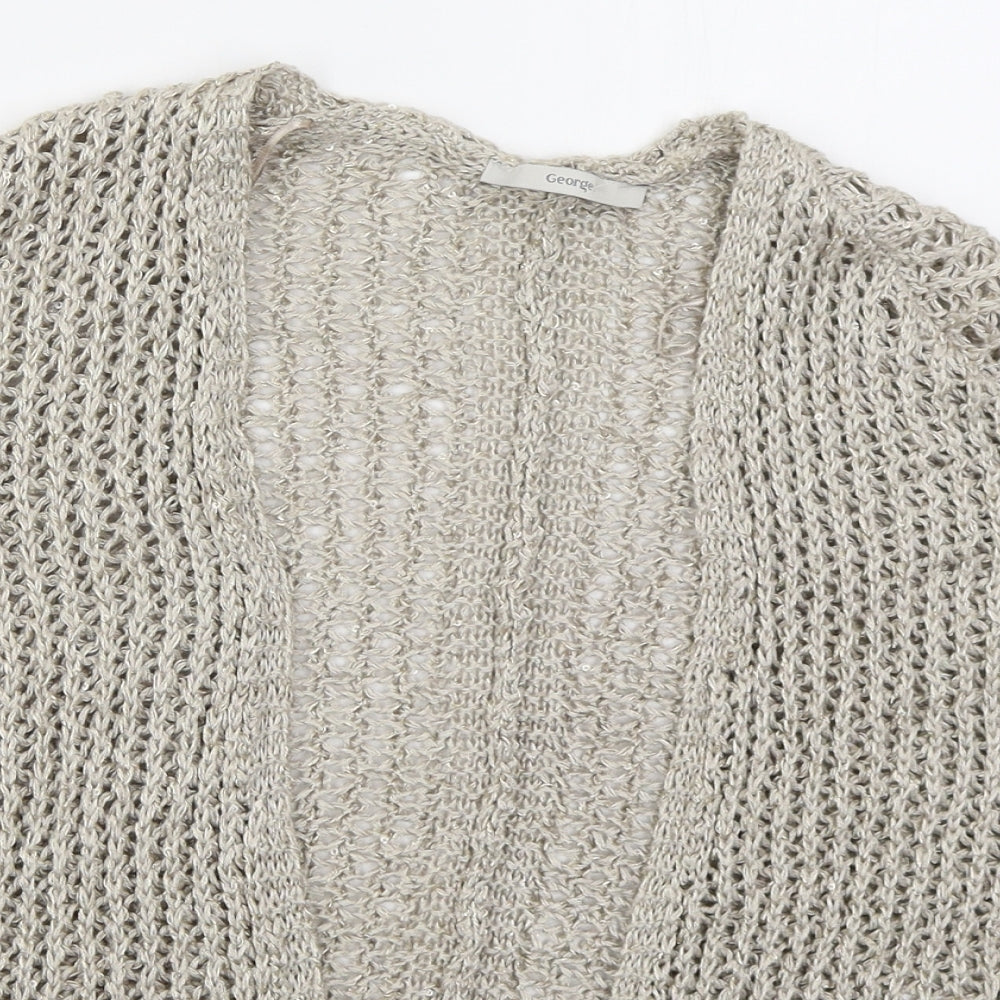 George Womens Beige V-Neck  Viscose Cardigan Jumper Size 10