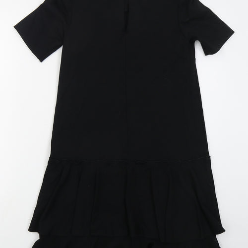 NEXT Womens Black  Viscose A-Line  Size 8  Round Neck Button