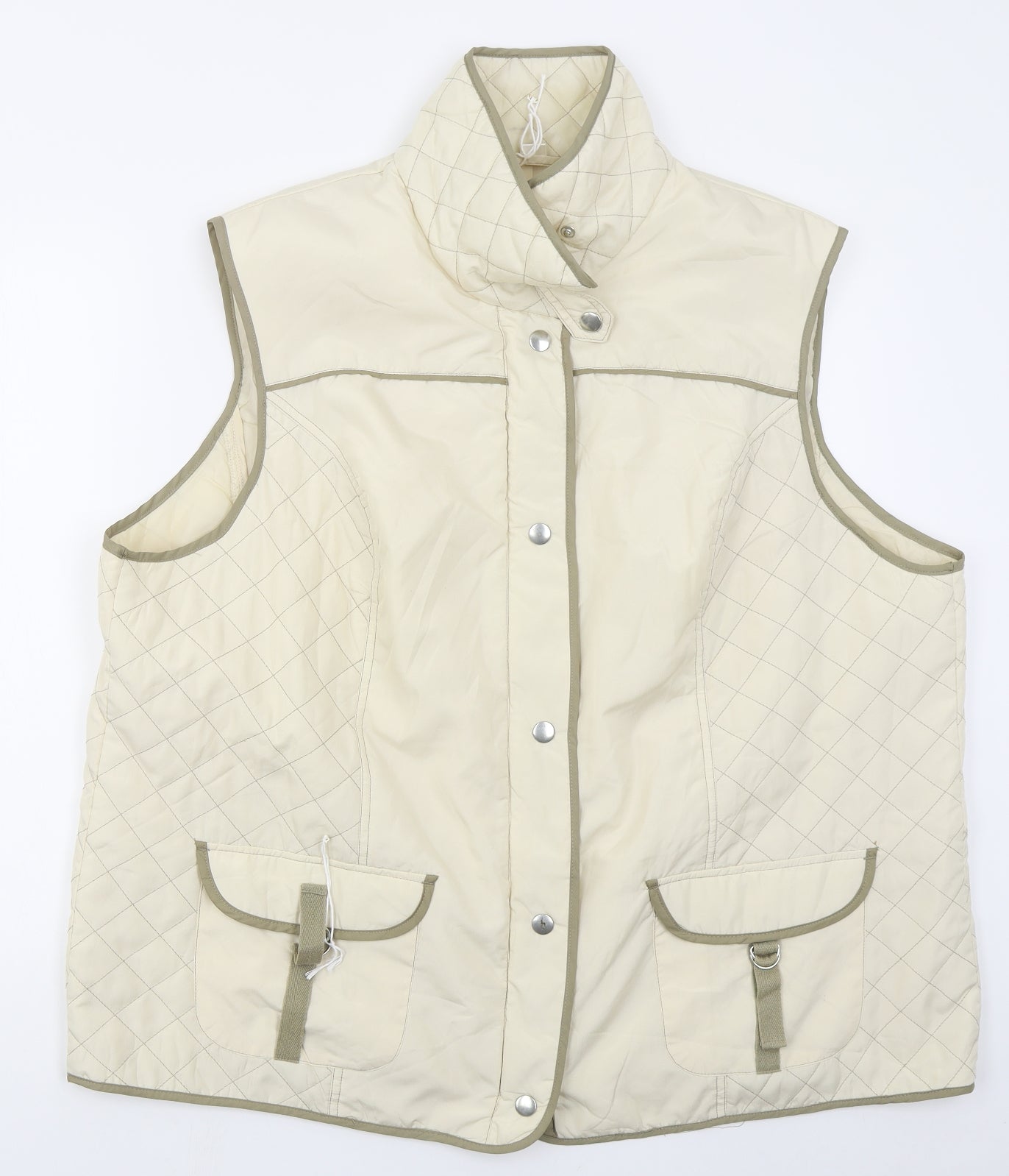 Preworn Womens Beige   Gilet Coat Size 28  Zip