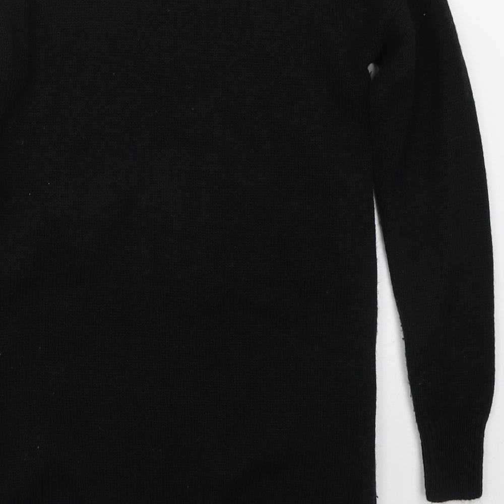Atmosphere Womens Black Crew Neck  Acrylic Pullover Jumper Size 6   - Happy Holly Days