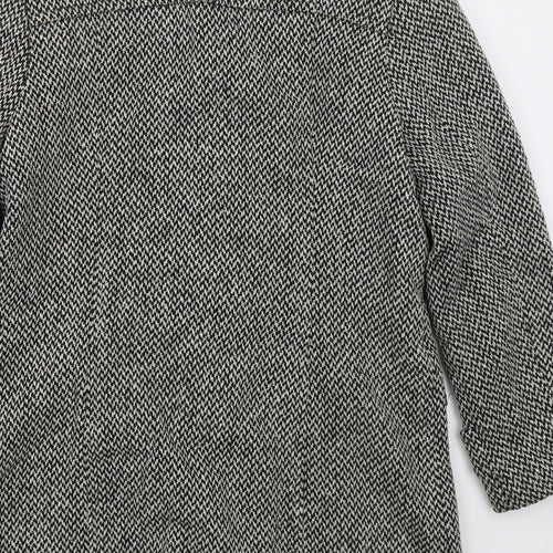 Lebek Womens Grey Herringbone  Pea Coat Coat Size 14  Button