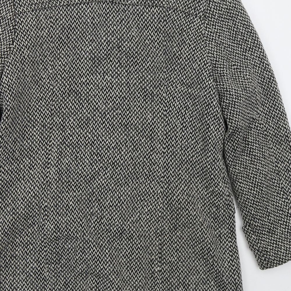 Lebek Womens Grey Herringbone  Pea Coat Coat Size 14  Button