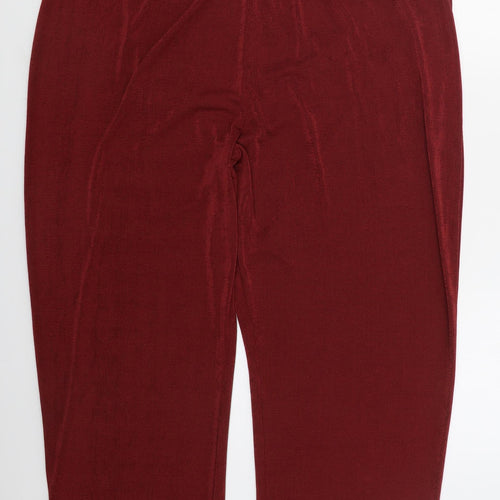 Julipa Womens Red  Polyester Trousers  Size 30 L27 in Regular