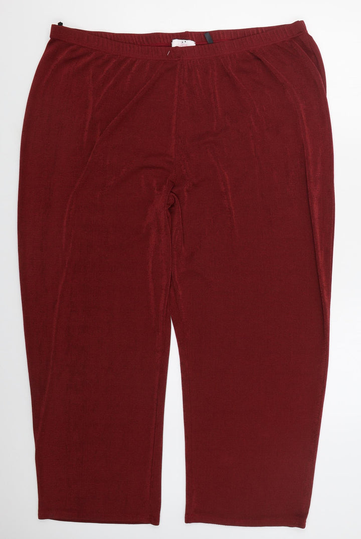 Julipa Womens Red Polyester Trousers Size 30 L27 in Regular