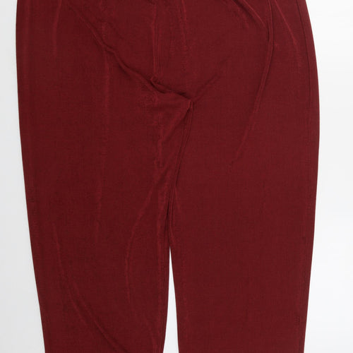 Julipa Womens Red  Polyester Trousers  Size 30 L27 in Regular
