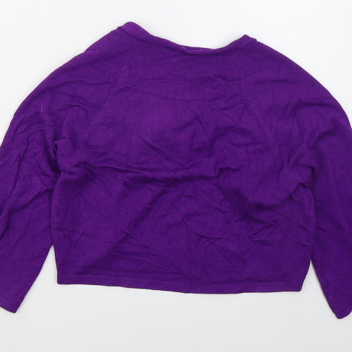 Preworn Womens Purple V-Neck  Viscose Cardigan Jumper Size M