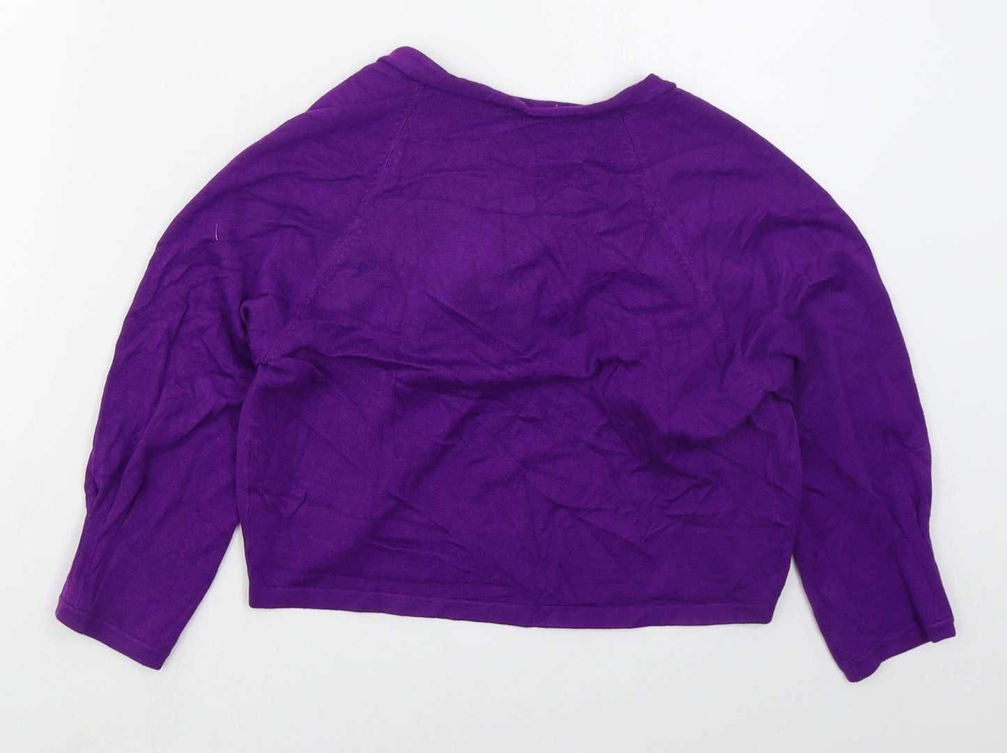 Preworn Womens Purple V-Neck  Viscose Cardigan Jumper Size M