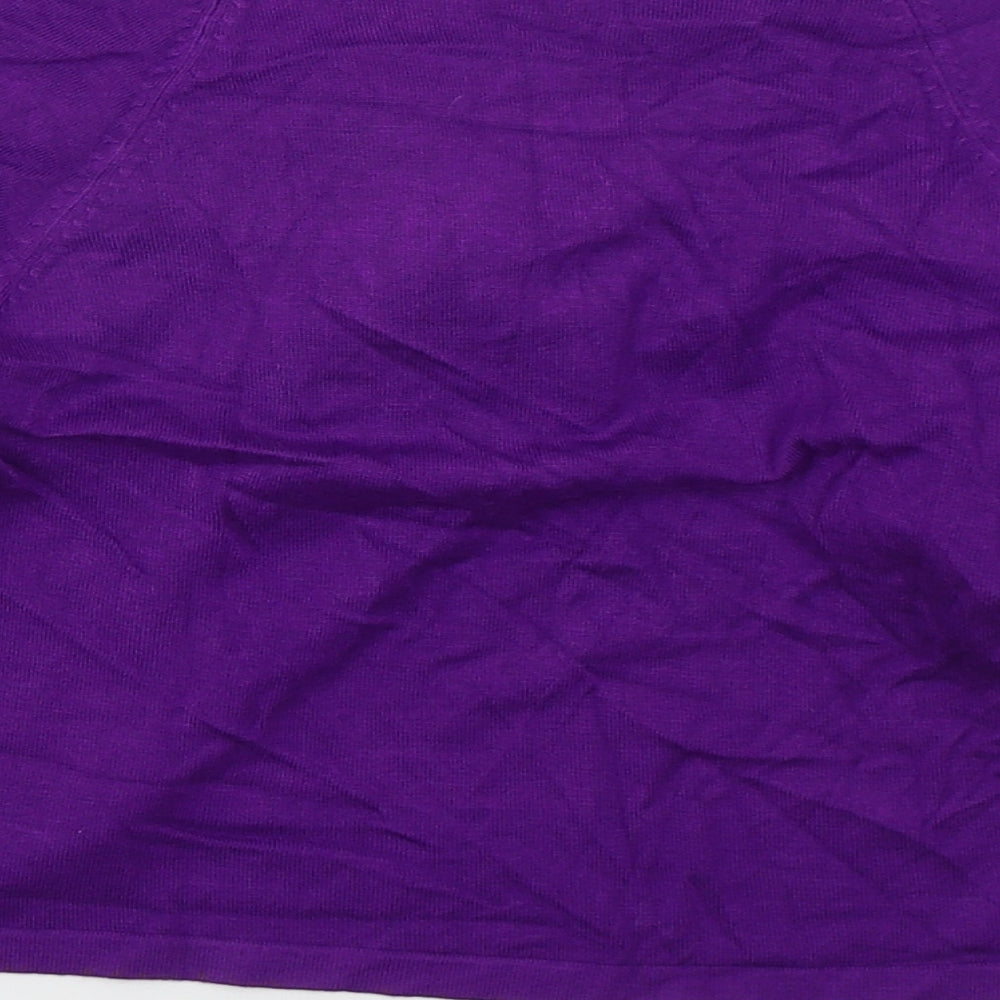 Preworn Womens Purple V-Neck  Viscose Cardigan Jumper Size M