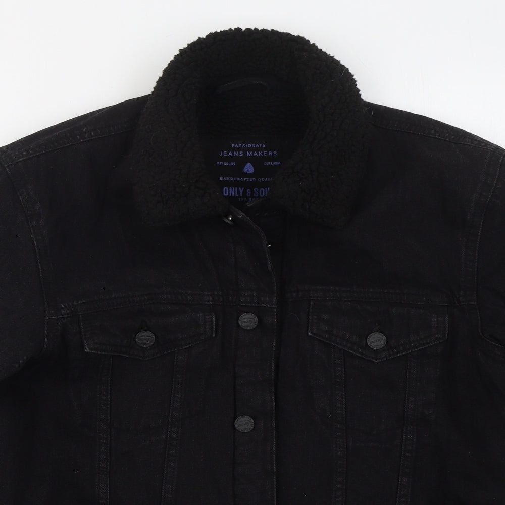 ONLY & SONS Mens Black   Jacket  Size L  Button