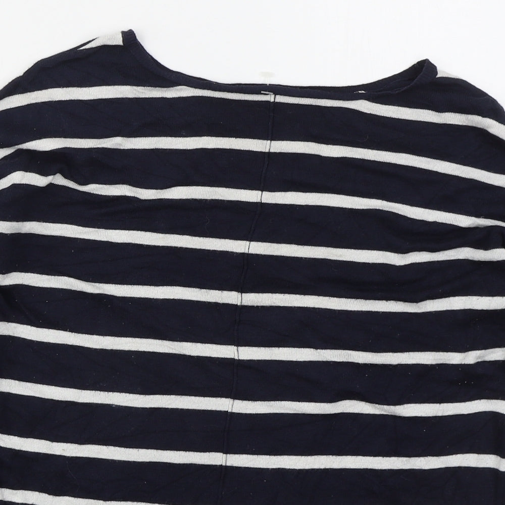 Atmosphere Womens Blue Boat Neck Striped Viscose Pullover Jumper Size 8