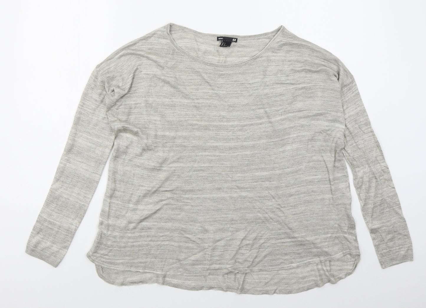 H&M Womens Beige Boat Neck  Viscose Pullover Jumper Size S