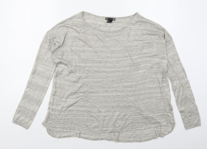 H&M Womens Beige Boat Neck  Viscose Pullover Jumper Size S