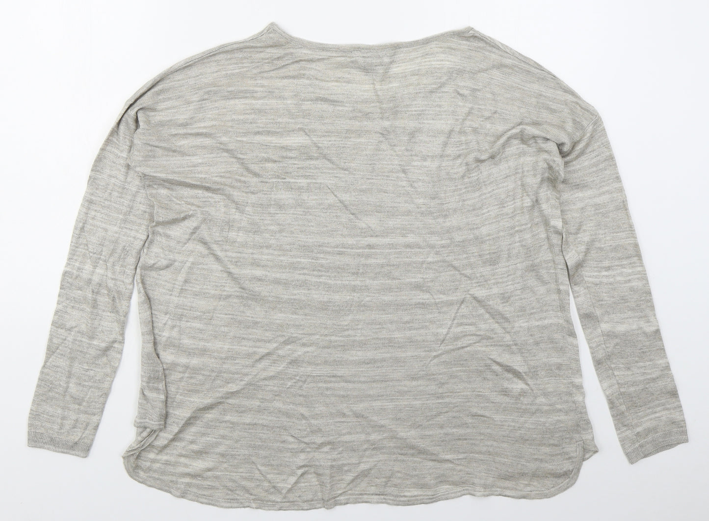 H&M Womens Beige Boat Neck  Viscose Pullover Jumper Size S