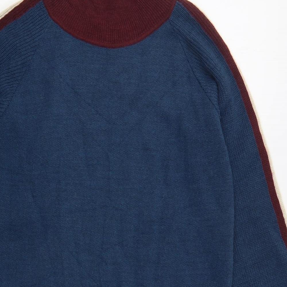 Cocogio Womens Blue  Acrylic Jumper Dress  Size 12  Mock Neck Pullover