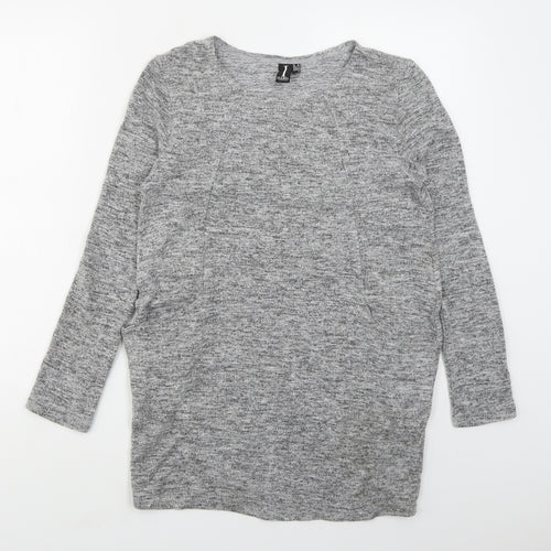 Izabel London Womens Grey Round Neck  Polyester Pullover Jumper Size 8