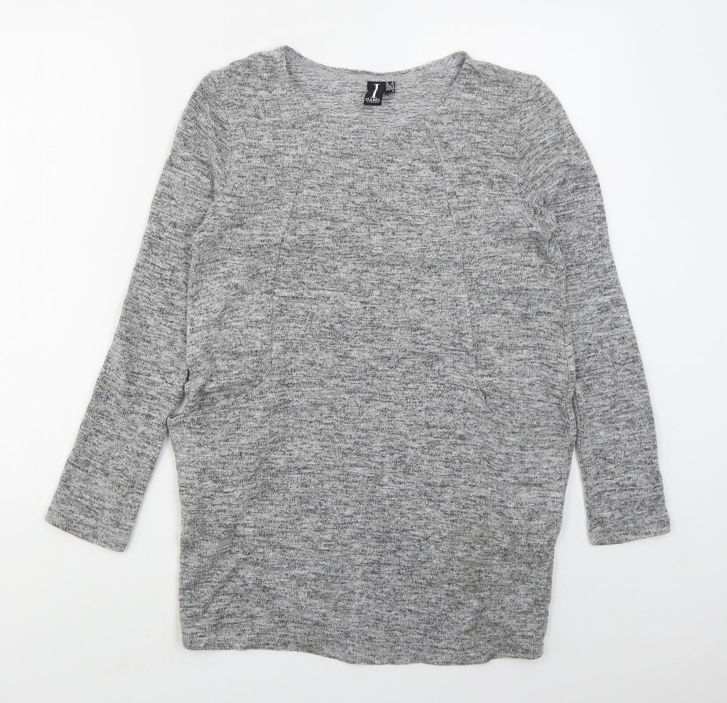 Izabel London Womens Grey Round Neck  Polyester Pullover Jumper Size 8
