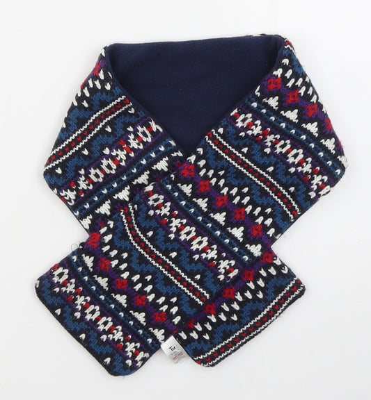 TU Boys Blue Geometric Acrylic Rectangle Scarf Scarf One Size