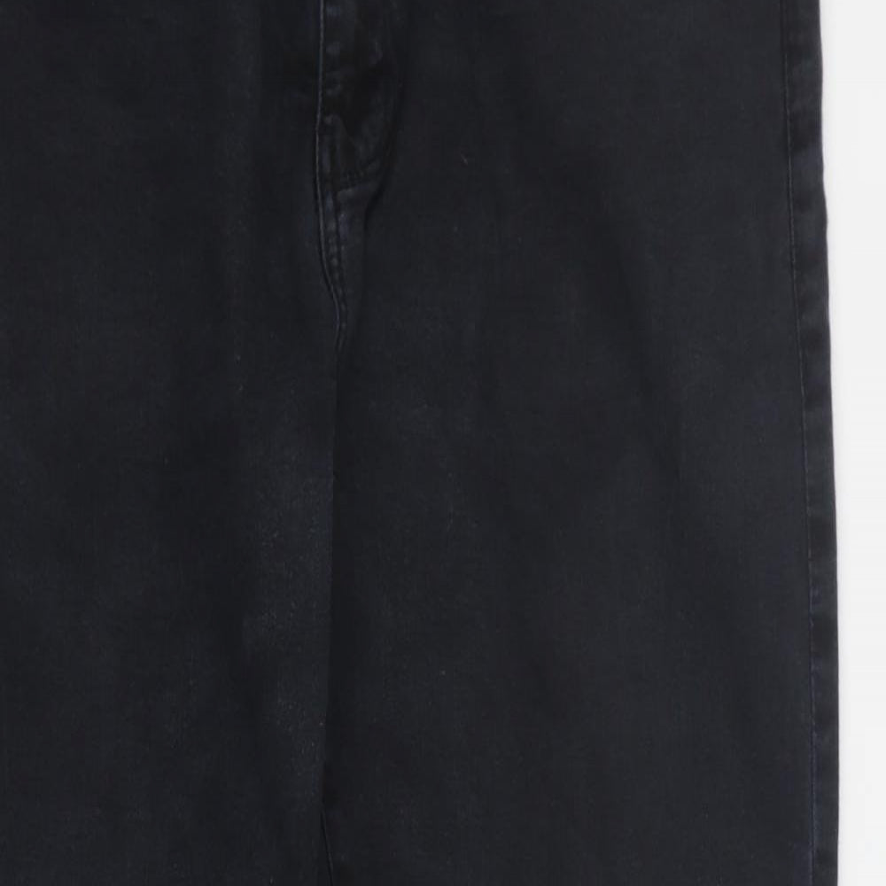 Very Man Mens Black  Cotton Straight Jeans Size 36 in L28 in Regular Zip - Short