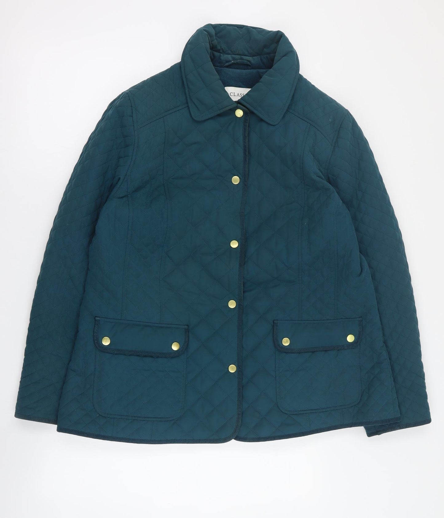 Marks and Spencer Womens Green   Quilted Coat Size 18  Snap