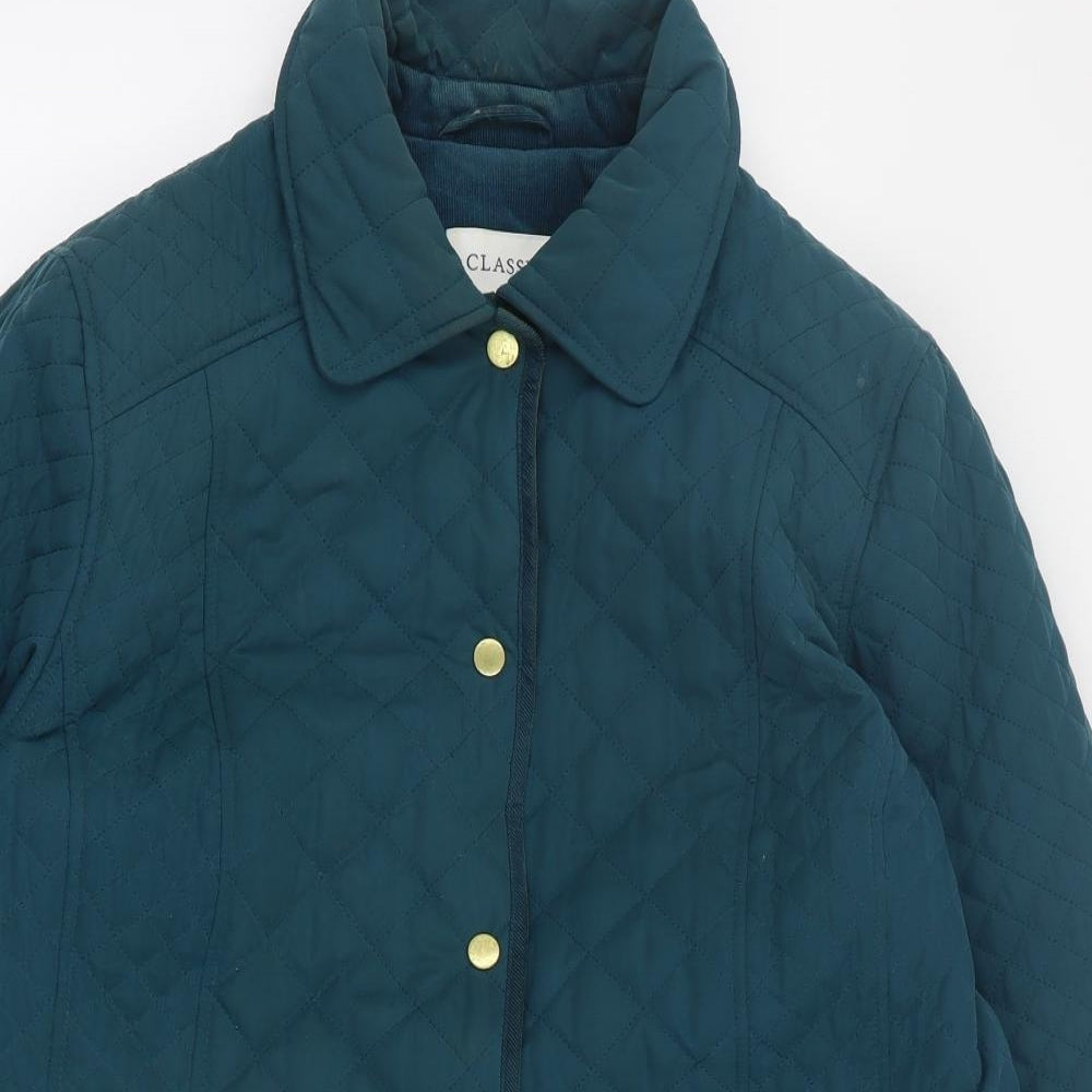 Marks and Spencer Womens Green   Quilted Coat Size 18  Snap