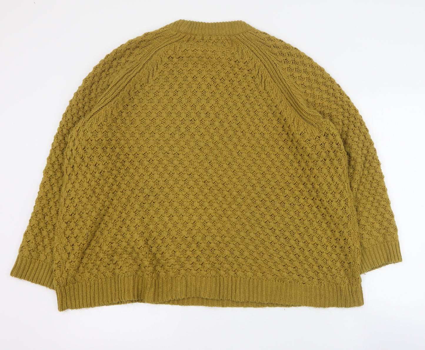 H&M Womens Yellow Round Neck  Acrylic Pullover Jumper Size M