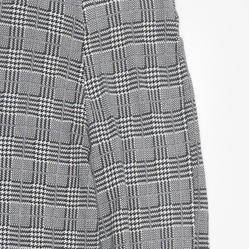 Topshop Womens Black Houndstooth Viscose Capri Trousers Size 8 L21 in Regular