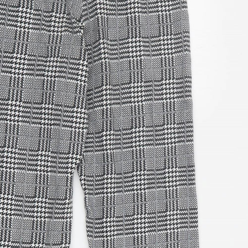 Topshop Womens Black Houndstooth Viscose Capri Trousers Size 8 L21 in Regular