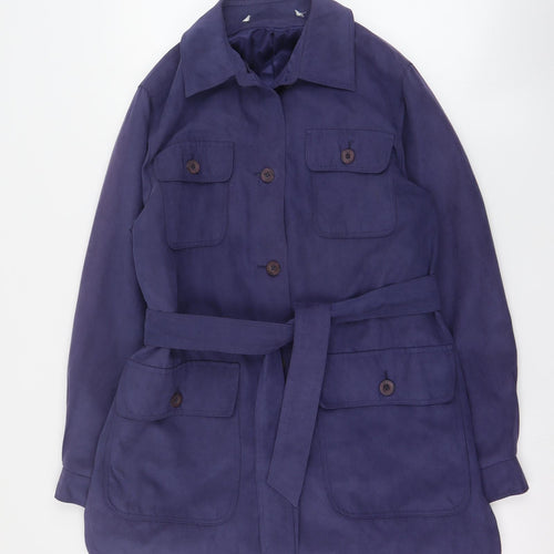 Marks and Spencer Womens Blue   Pea Coat Coat Size 10  Button