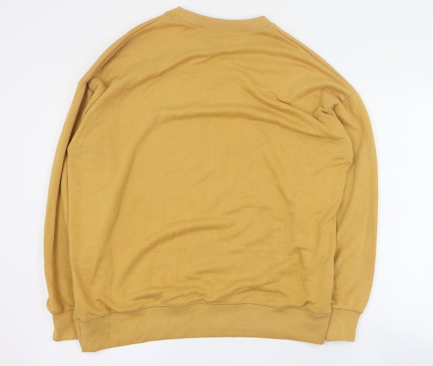 Pull & Bear Womens Yellow  Polyester Pullover Sweatshirt Size L  Pullover