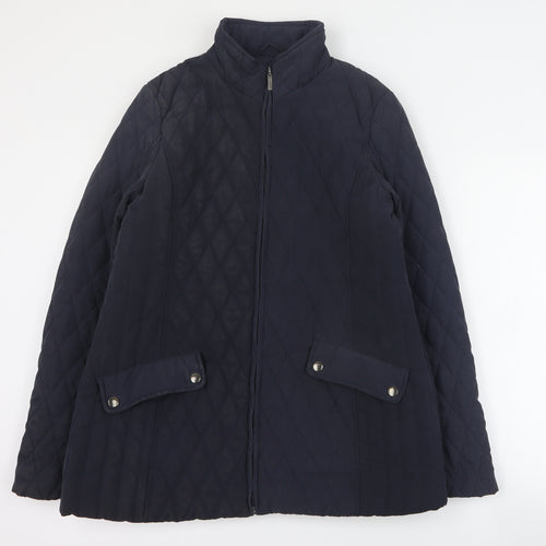 BHS Womens Blue   Quilted Coat Size 12  Zip