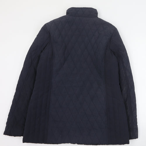 BHS Womens Blue   Quilted Coat Size 12  Zip