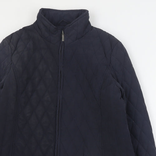 BHS Womens Blue   Quilted Coat Size 12  Zip