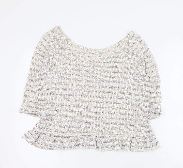 Miss Selfridge Womens Multicoloured Round Neck Viscose Pullover Jumper Size 10