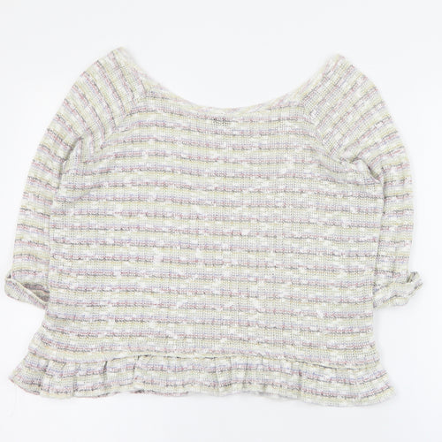 Miss Selfridge Womens Multicoloured Round Neck  Viscose Pullover Jumper Size 10