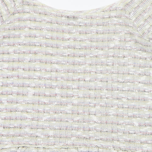 Miss Selfridge Womens Multicoloured Round Neck  Viscose Pullover Jumper Size 10