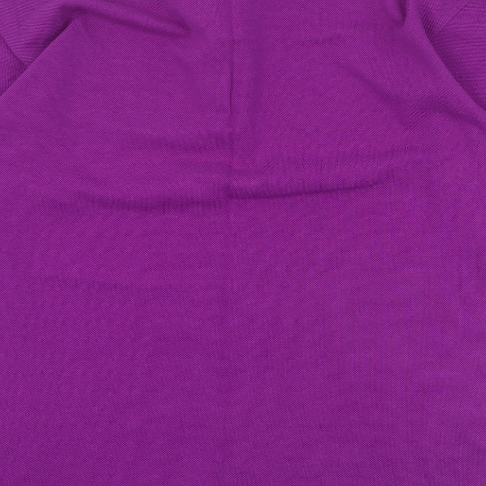 LA Spirit Womens Purple  Cotton Basic Polo Size L Collared