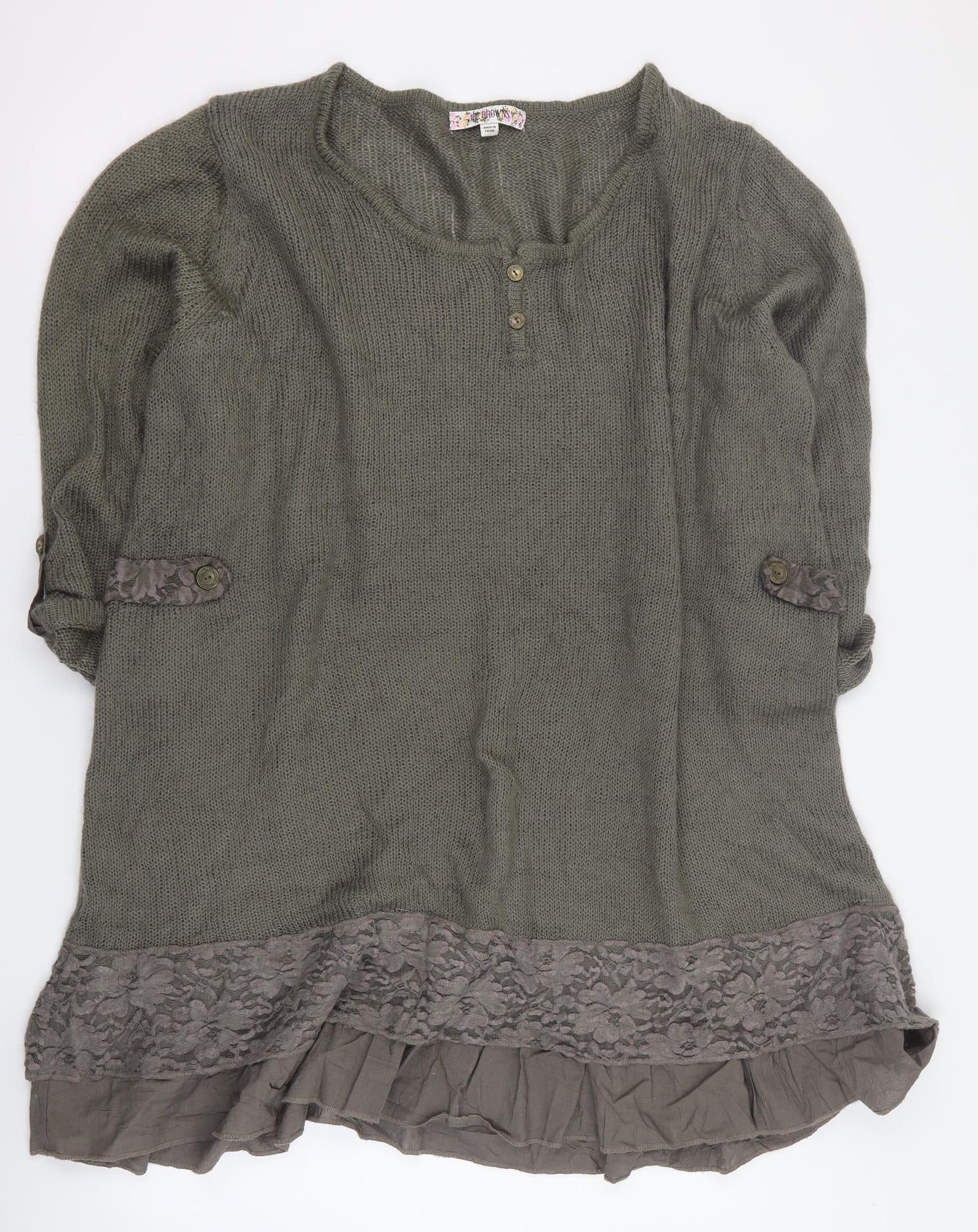 Joe Browns Womens Brown Round Neck  Acrylic Pullover Jumper Size 24   - 24 - 26