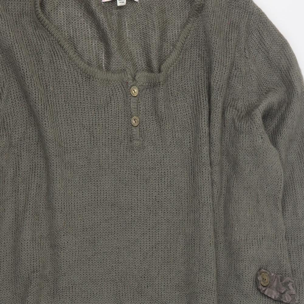 Joe Browns Womens Brown Round Neck  Acrylic Pullover Jumper Size 24   - 24 - 26