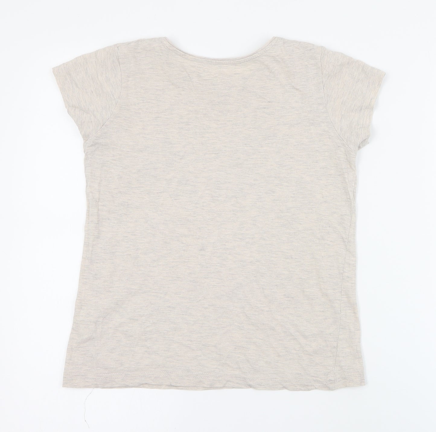 Primark Girls Beige  Cotton Basic T-Shirt Size 10-11 Years Round Neck Pullover