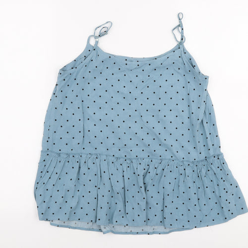 George Womens Blue Polka Dot Viscose Camisole Blouse Size 8 Round Neck