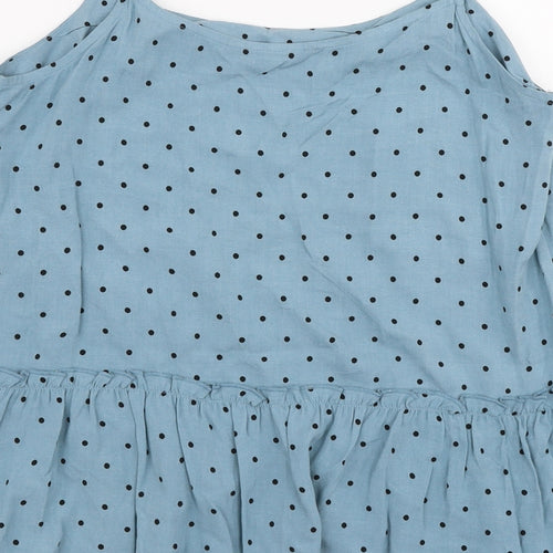 George Womens Blue Polka Dot Viscose Camisole Blouse Size 8 Round Neck