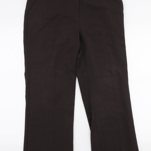 Anna Rose Womens Brown  Polyester Trousers  Size 14 L27 in Regular Zip