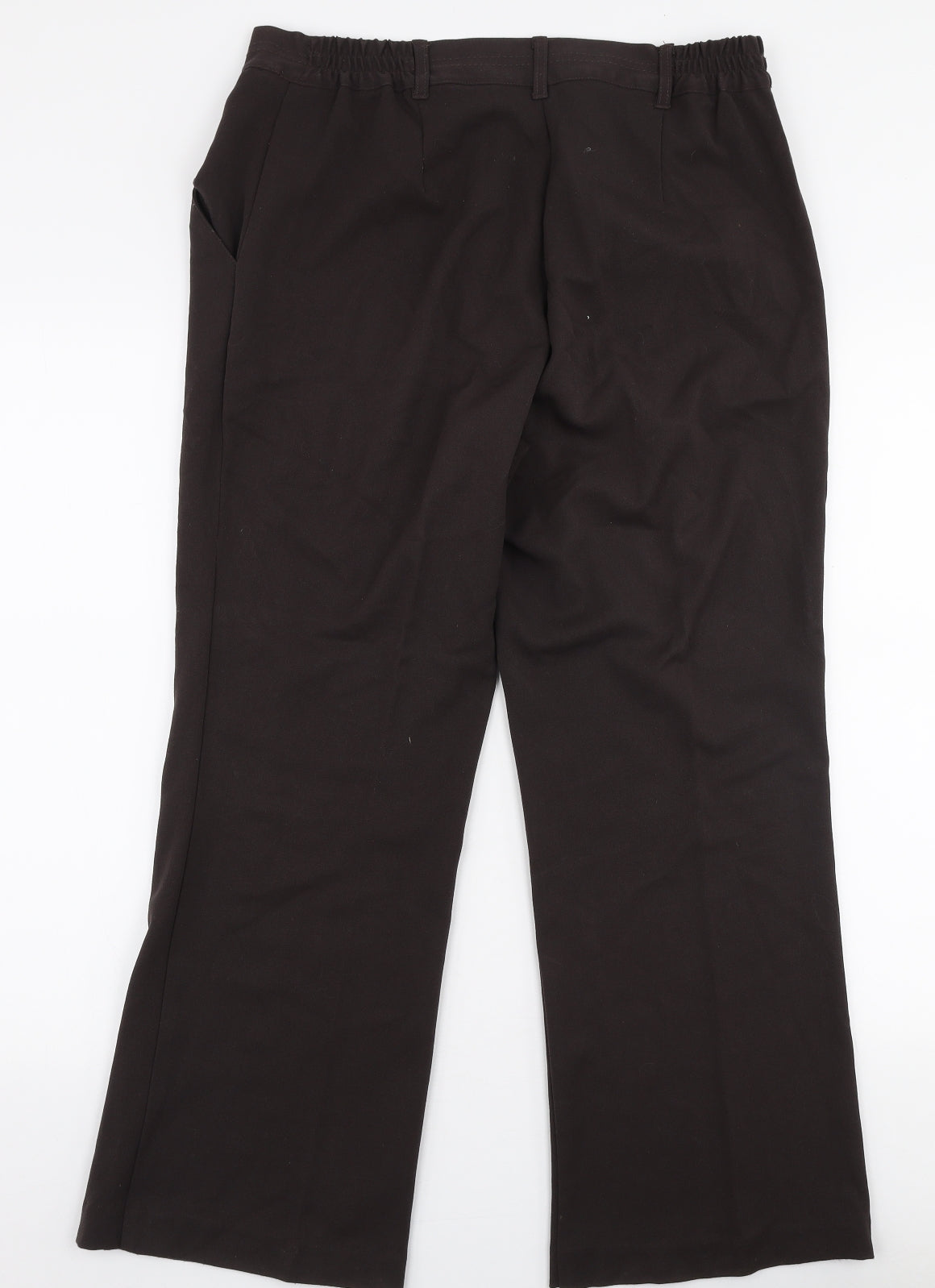 Anna Rose Womens Brown  Polyester Trousers  Size 14 L27 in Regular Zip