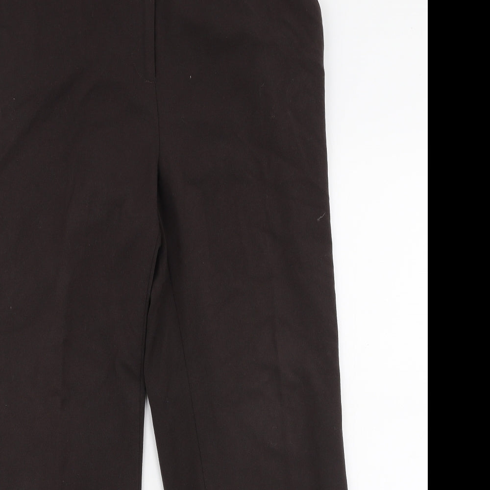 Anna Rose Womens Brown  Polyester Trousers  Size 14 L27 in Regular Zip
