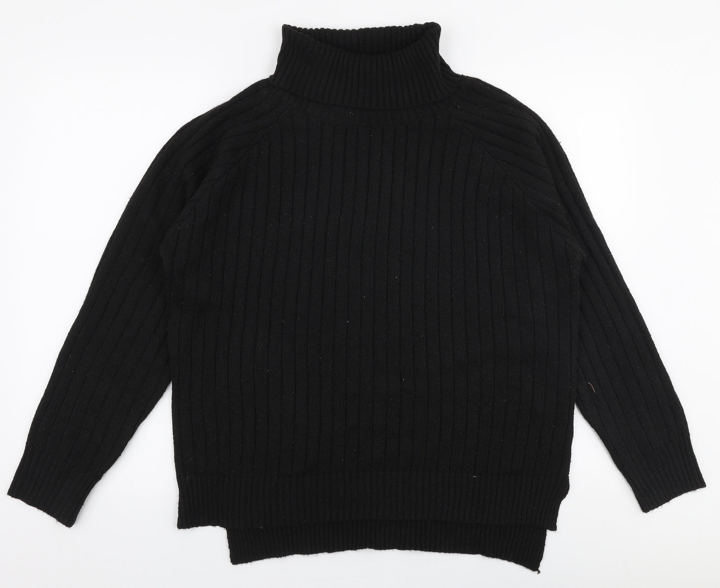 SheIn Womens Black Roll Neck  Polyester Pullover Jumper Size XL