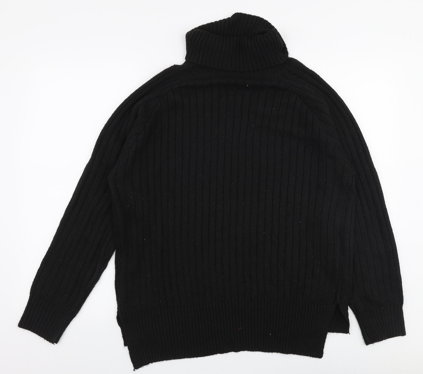 SheIn Womens Black Roll Neck  Polyester Pullover Jumper Size XL