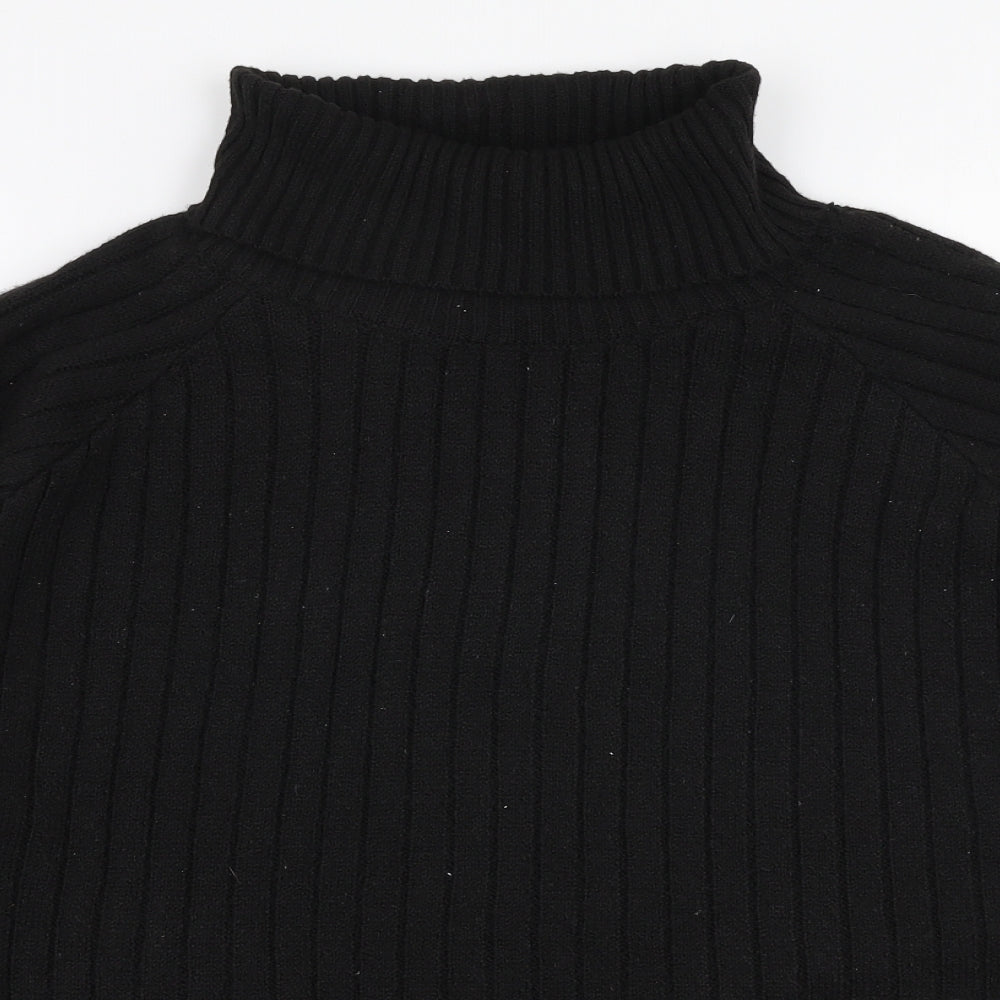SheIn Womens Black Roll Neck  Polyester Pullover Jumper Size XL