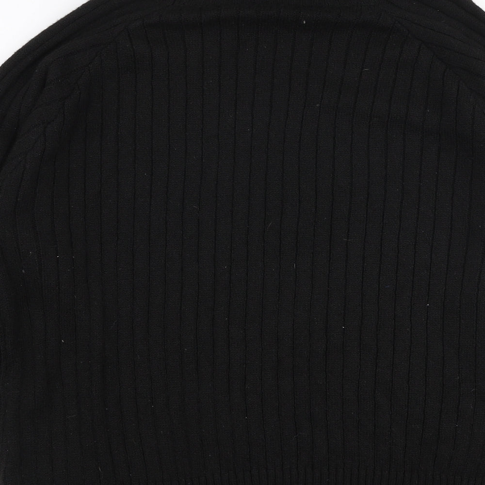 SheIn Womens Black Roll Neck  Polyester Pullover Jumper Size XL