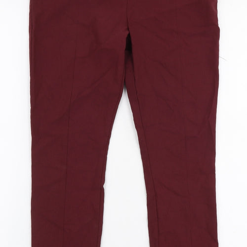 ASOS Womens Red  Polyester Trousers  Size 10 L26 in Slim Zip